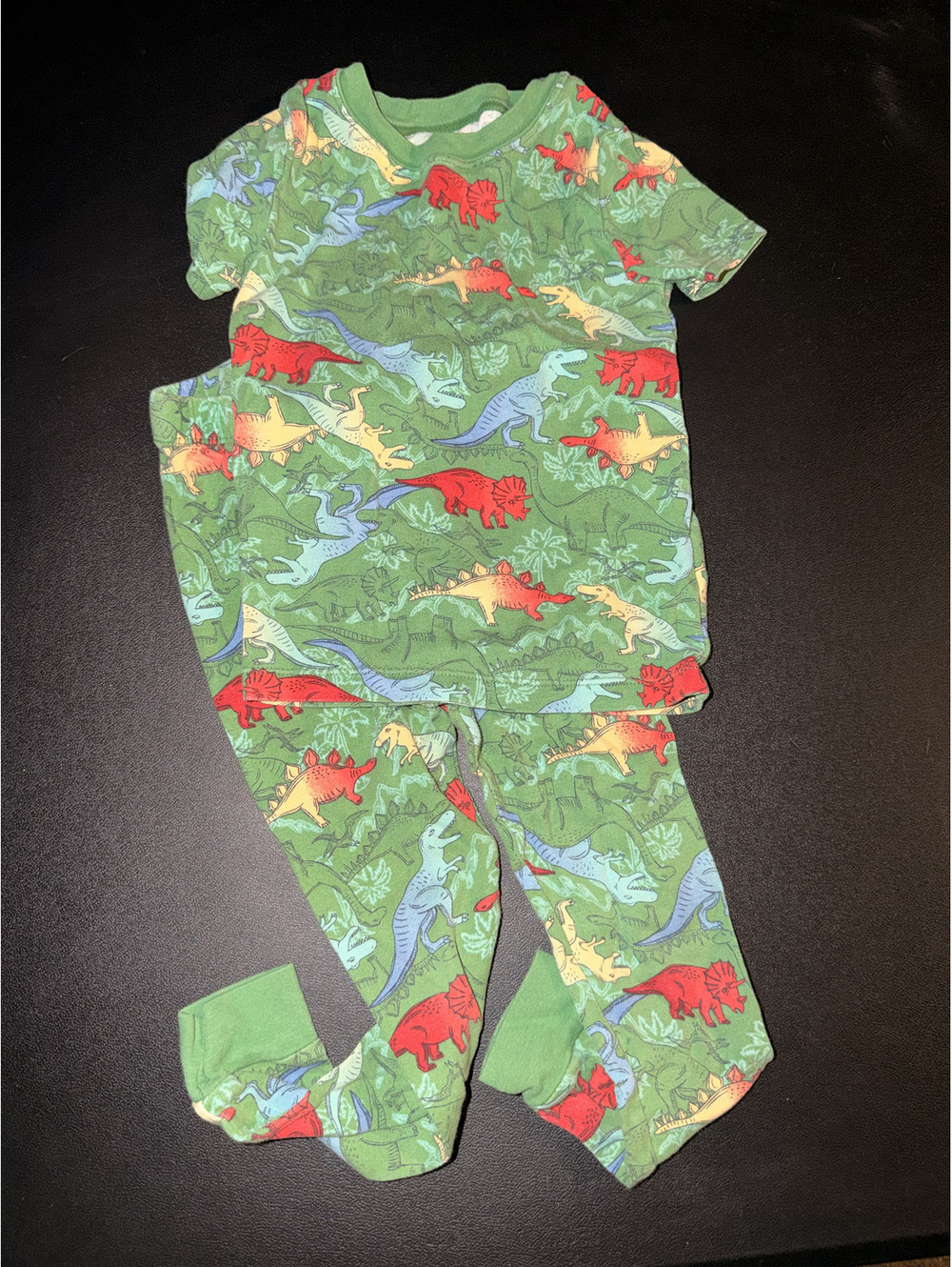 Wonder Nation green dinosaur pajama set